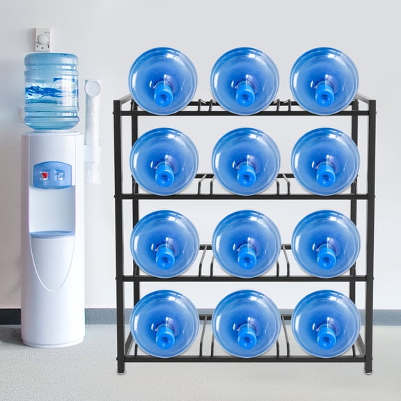 Black Iron 92*35*116cm Four-Layer Bucket Rack 12 Barrels Thick Storage Rack