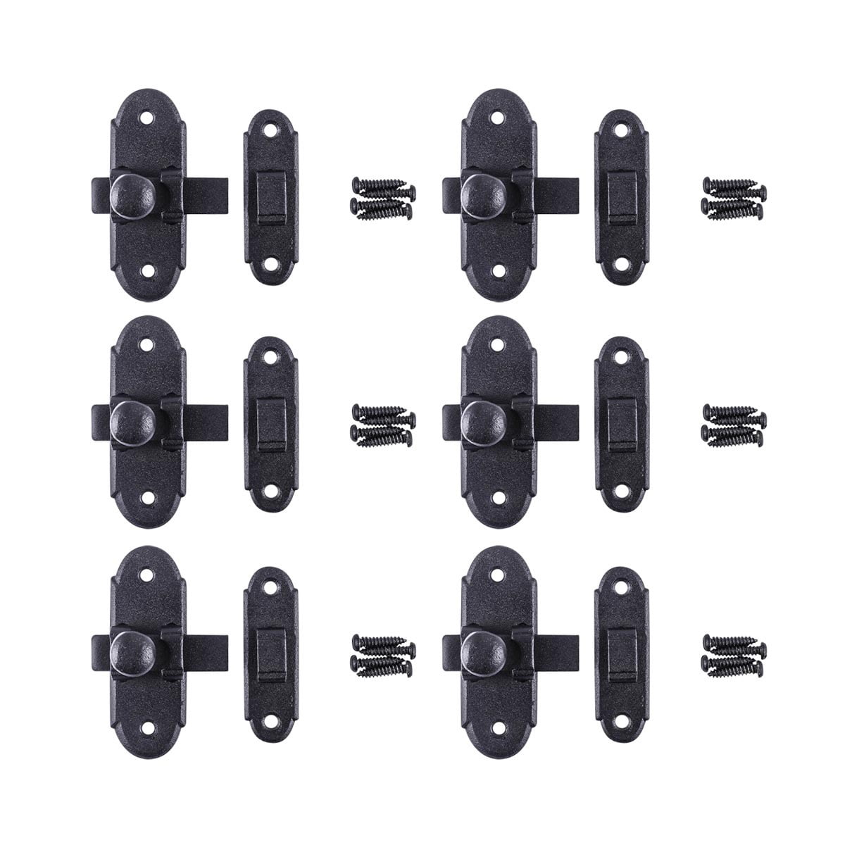 Black Iron Cabinet Slide Door Latch 3.2