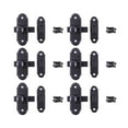 thumbnail image 1 of Black Iron Cabinet Slide Door Latch 3.2" L x 2.2" W Antique Wrought Iron Metal Sliding Latches forCabinet or Window Doors Rust Resistant Locks w/Hardware Renovators Supply Pack of 6, 1 of 3