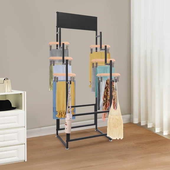 Black Iron Carpet Doormat Display Rack 60x40x160cm Stepped Multi-Layer Shelf Commercial Display Rack