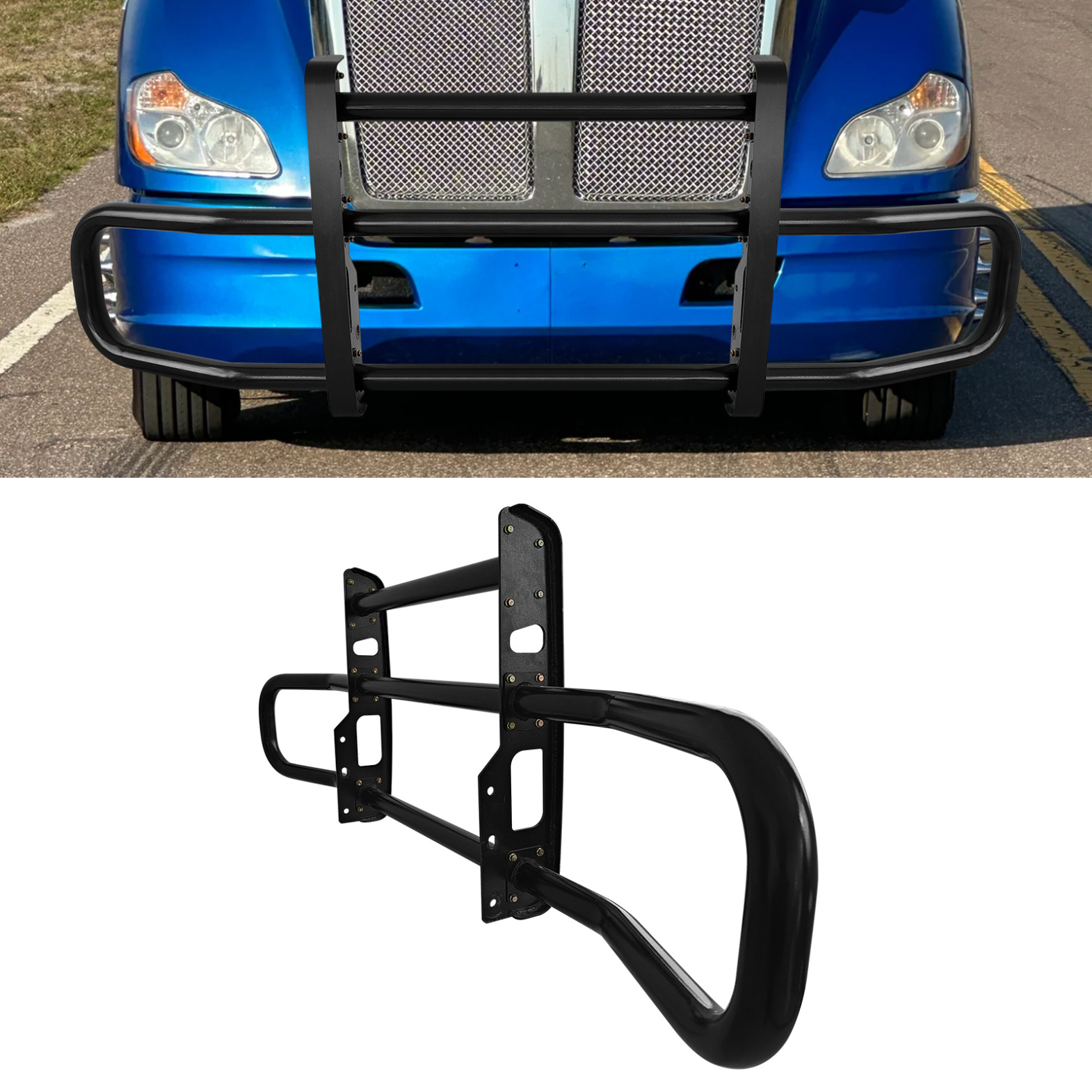 Black Iron Deer Guard for Kenworth T680 Trucks 2008-2021 – Heavy-Duty