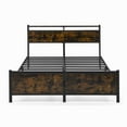 Black Iron Frame Queen Platform Bed with a USB Charging Port