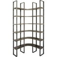 thumbnail image 1 of Black Iron Framed Curved Wooden Shelving Unit, 1 of 2
