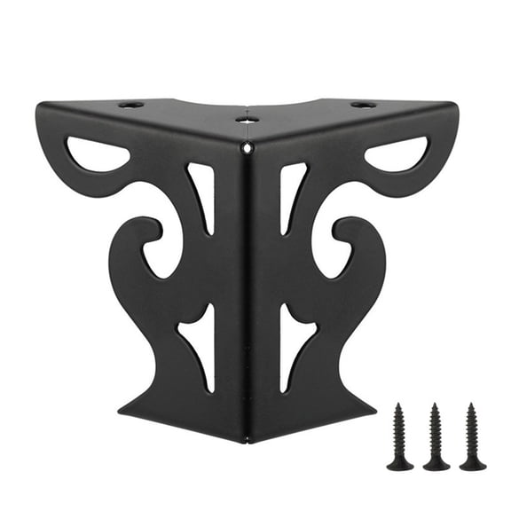 Black Iron Furniture Legs with Modern Hollows Out Styles Metal Legs Simple Installs for Sofa Cabinet & Table