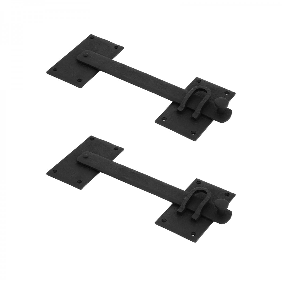 12" Black Wrought Iron Gate and Door Latch Set