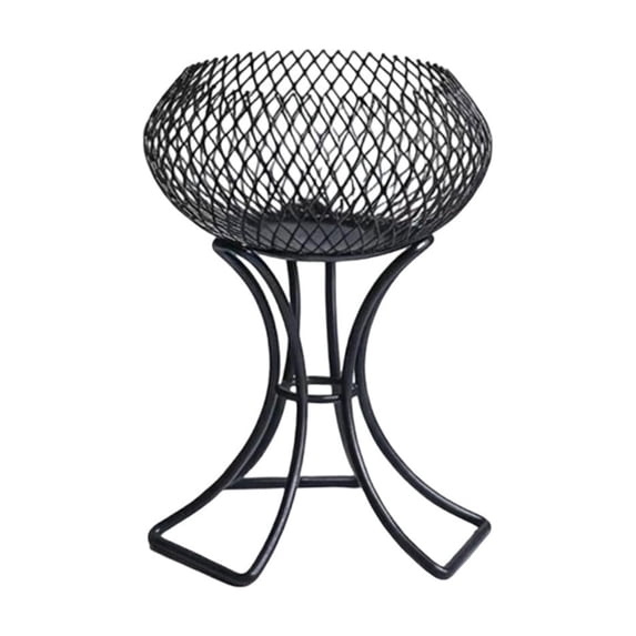 Black Iron Geometric Candle Holder – Modern Hollow Bowl Design for Tabletop & Home Decor
