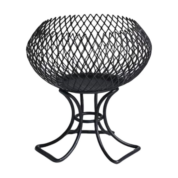Black Iron Geometric Candle Holder – Modern Hollow Bowl Design for Tabletop & Home Decor