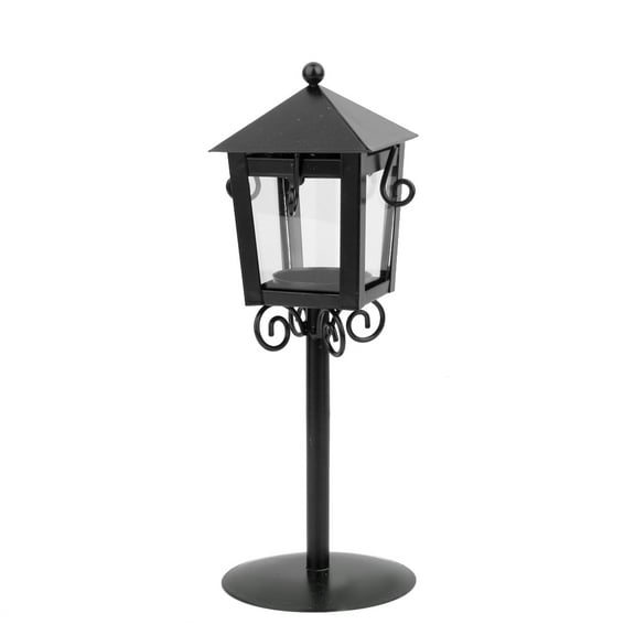 Black Iron Glass Candle Holder Tea Light Table Lantern Decor Gift