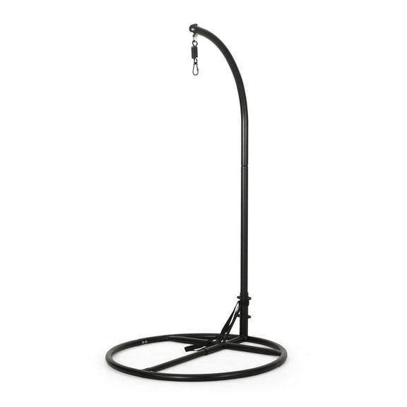 Black Iron Hanging Chair Stand, 44x44x80", Durable w/Safety Belt