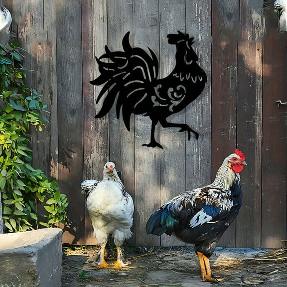 Black Iron Hen Wall Art - Indoor/Outdoor Decor - Perfect Gift for Chicken Enthusiasts,Suitableformodernhomedecoration,walldecorationforbedroom,waterproof,birthdaygift