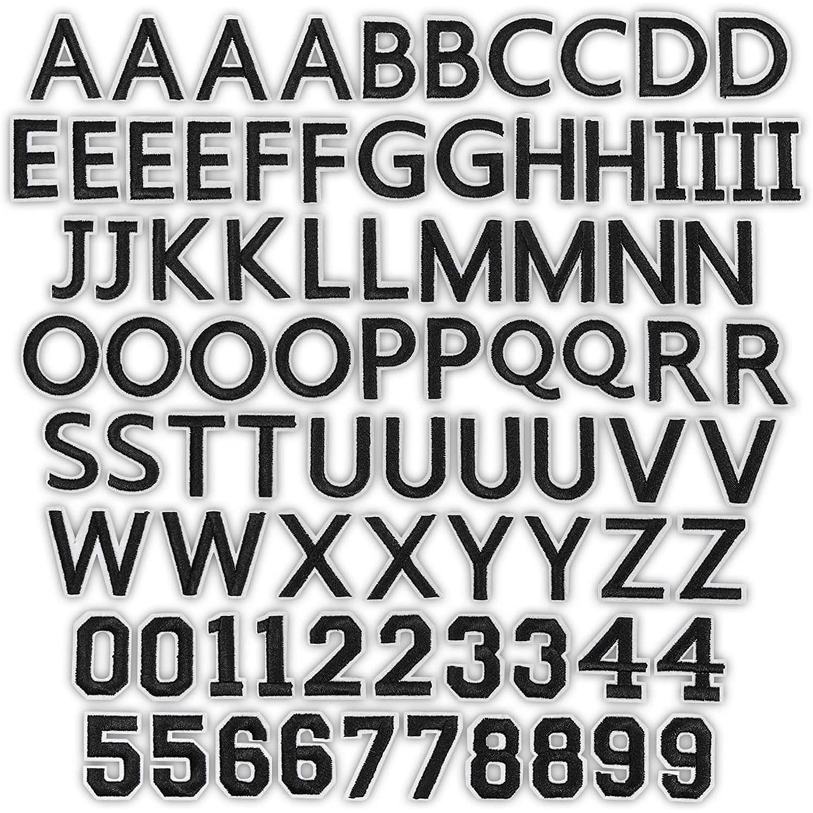 Black Iron On Patches for Clothing, Alphabet Letters and Numbers (82 ...