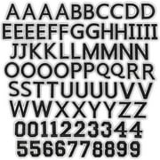 Black Iron On Patches for Clothing, Alphabet Letters and Numbers (82 Pieces)