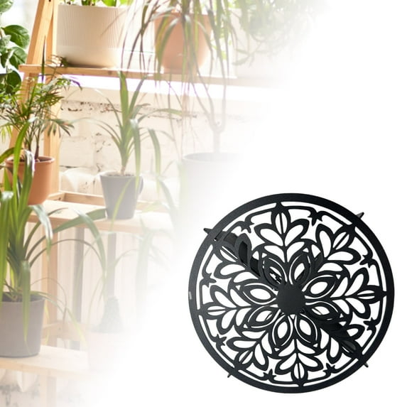 Black Iron Stand Heavy Duty Round Flower Pot Holder Indoor Outdoor Use Rustproof Metal Planter Stand for Potted Garden Patio Decor with Black Accents