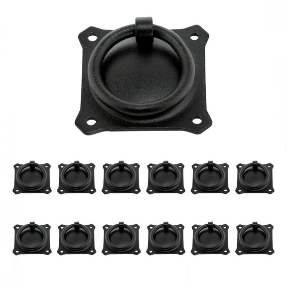 Black Iron Ring Pull Cabinet Hardware 2in | 2 Pack Rensup