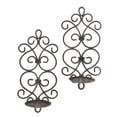 thumbnail image 1 of Home Decorative Iron Scrolled Wall Sconce Pair - Brown, 1 of 3