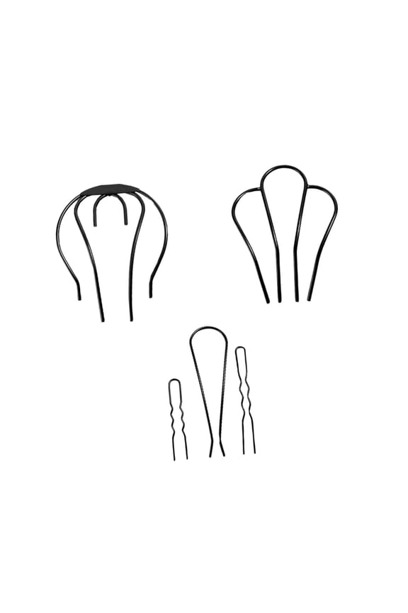Black Iron U-shaped Hair Bun Clips 5pcs for Women Updo