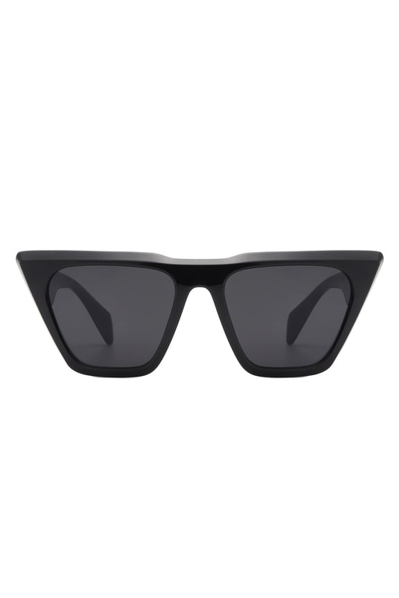 Black Irregular Frame Sunglasses - Dark Lens UV Protection Stylish Daily Eyewear