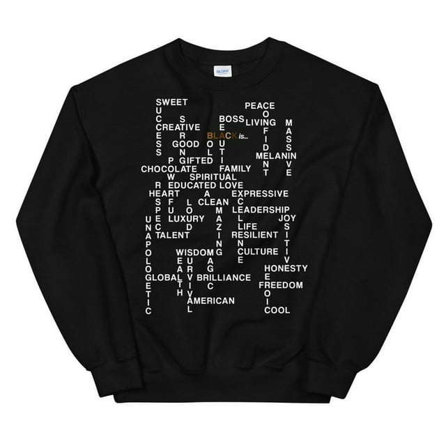 Black Is Crossword Texted sweatshirt African American Black History Black Is Crossword Texted sweatshirt African American Black History