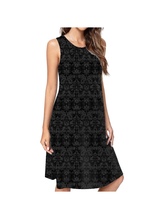 Black Islamic Background Dress Elegant Party Dresses Evening Dresses Women Dress Sleeveless Dress Ladies Dresses
