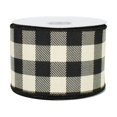 thumbnail image 1 of Black Ivory Buffalo Plaid Ribbon - 2 1/2" x 10 Yards, Wired Edge, Wedding, Wreath, Christmas, 1 of 3