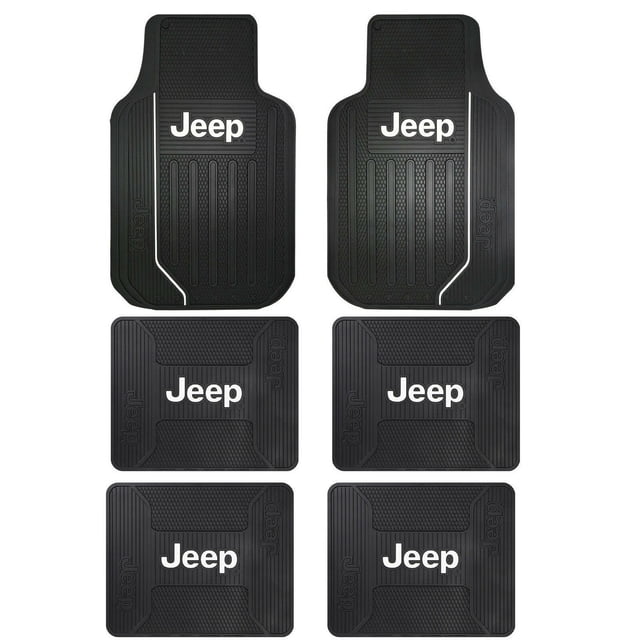 Black JEEP Elite Full Size Suv Van Front Rear All Weather Ruuber Floor ...