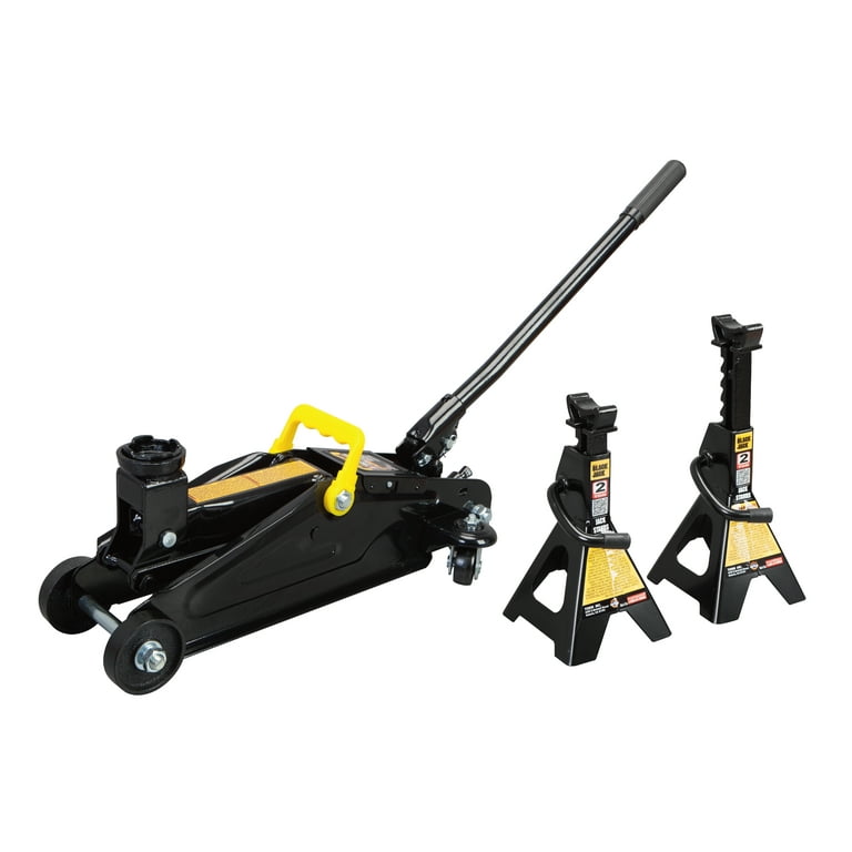 Black Jack 2 Ton Hydraulic Trolley Jack and Stands Combo, Steel