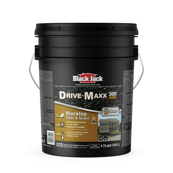 Black Jack Drive-Maxx 300 Premium 3 Year Filler & Sealer, 5 Gallons, Fills Small Cracks, Fast Dry Technology, Stand Up To Heavy Vehicles, Driveway Sealer Asphalt