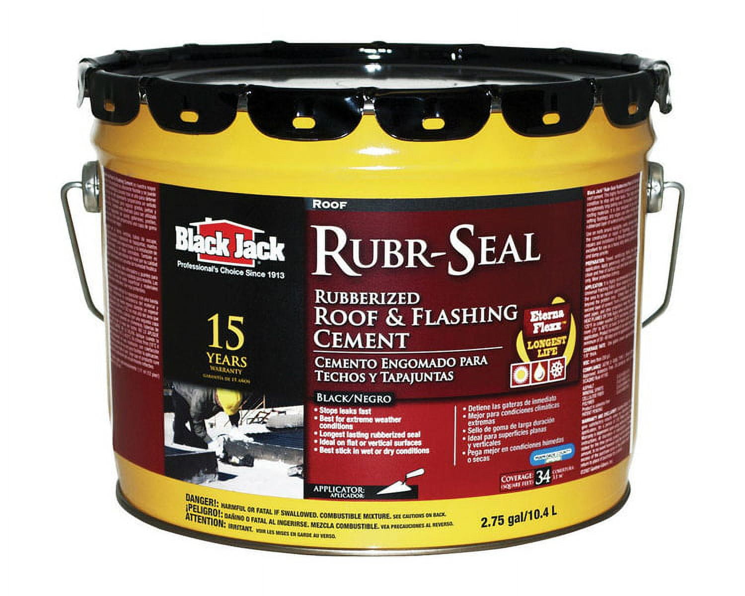 Black Jack 6148927 RubrSeal Rubberized Roof & Flashing Cement, 2.75