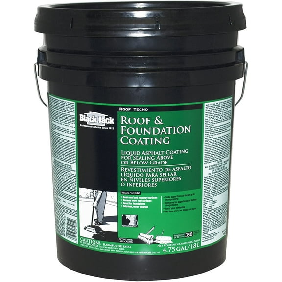 Black Jack 6190 Roof and Foundation Liquid Asphalt Coating, 5-Gallon Pail