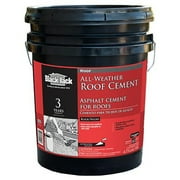 Black Jack All Weather Roof Cement - Water-Resistant Asphalt - 5 Gal, Black   Residential Use, Standard Application