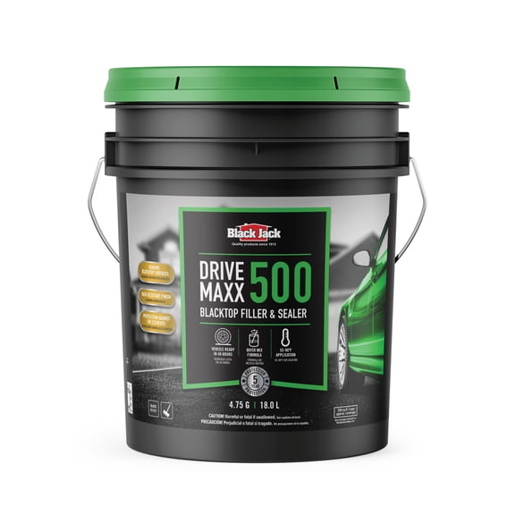 Black Jack Drive-Maxx 500 Premium 5 Year Filler & Sealer, 5 Gallons, Fills Small Cracks, Fast Dry Technology, Stand Up To Heavy Vehicles, Driveway Sealer Asphalt