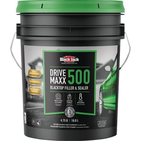 Black Jack Drive-Maxx 500 Matte Black Water-Based Rubberized Asphalt Driveway Sealer 4.75 gal.