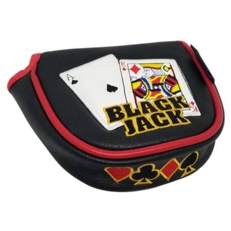 Black Jack Embroidered Putter Cover - Mallet by ReadyGOLF