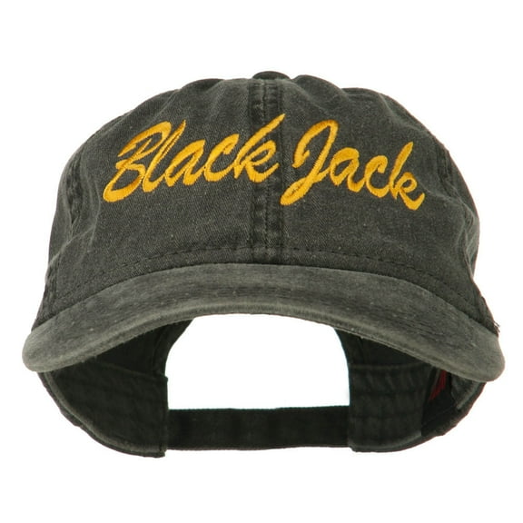 Black Jack Embroidered Washed Cap - Black OSFM