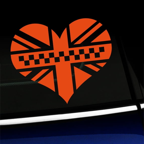 Black Jack Heart - Vinyl Decal For MINI Cooper - Choose Color - [ORANGE]