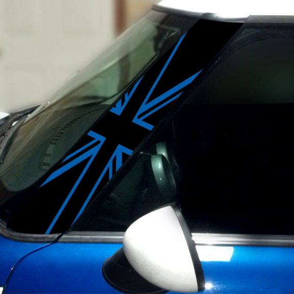 Black Jack Pillar Vinyl Decals for 1st Gen MINI Cooper - Set of 2 - Choose Color - [AZURE BLUE]
