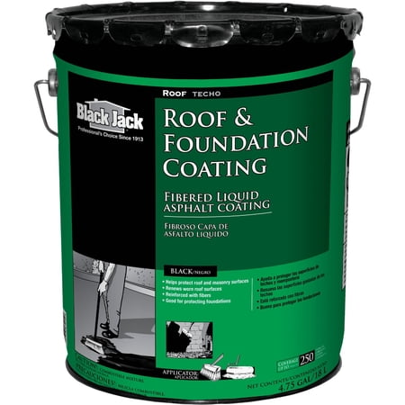 Black Jack Roof And Foundation Coating, Black Liquid Asphalt Roof Coating, 4.75 Gal