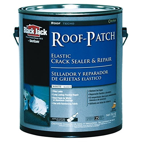 Black Jack Roof-Patch Elastic Crack Sealer And Repair Water Based White 1 Gl