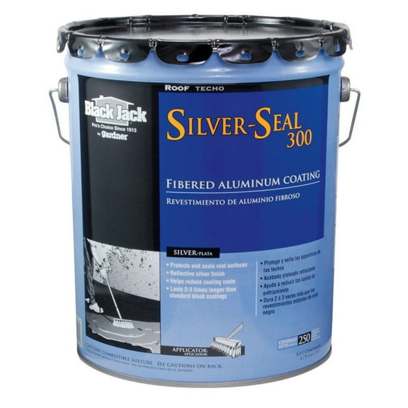 Black Jack Silver Seal 300 Gloss Silver Fibered Aluminum Roof Coating 5 gal