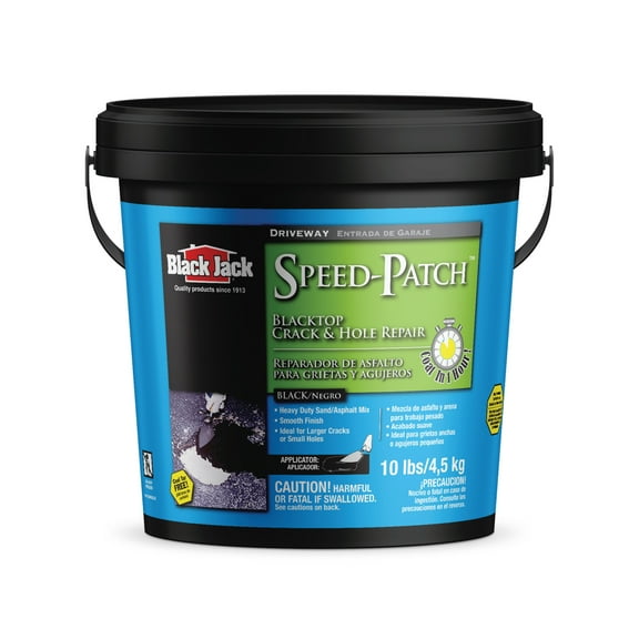 Black Jack Speed-Patch Blacktop Crack & Hole Repair - 10 lbs., Ready-To-Use Asphalt Patching Compound, Asphalt Crack Filler, Asphalt Patch, 10 lb.