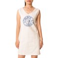 thumbnail image 1 of Black Jack Stamp Printed Vintage V-neck Linen Mini Shift Dress WDS_02 14, 1 of 1