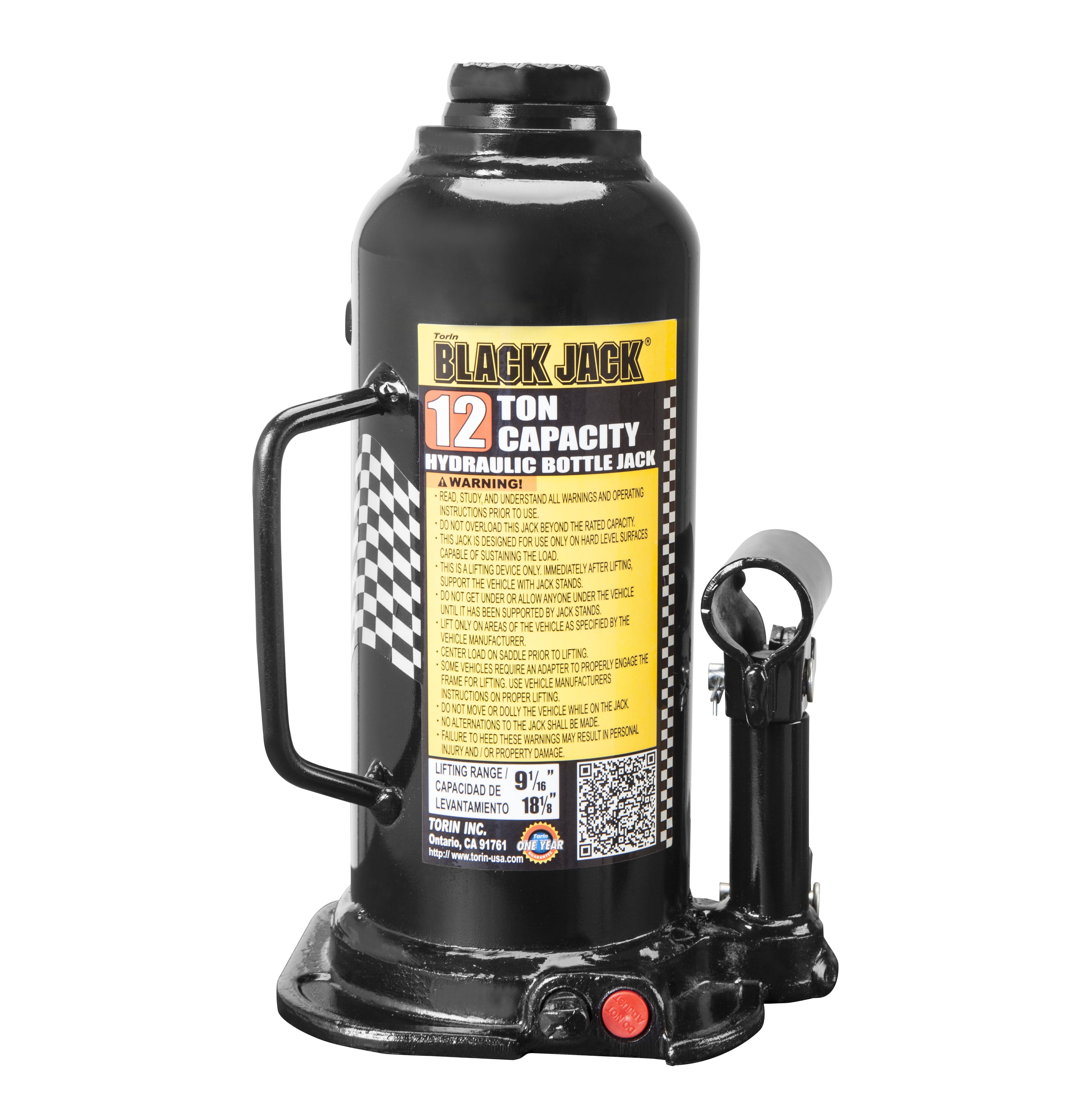 Black Jack T91213W Welded Bottle Jack, 12 Ton Black