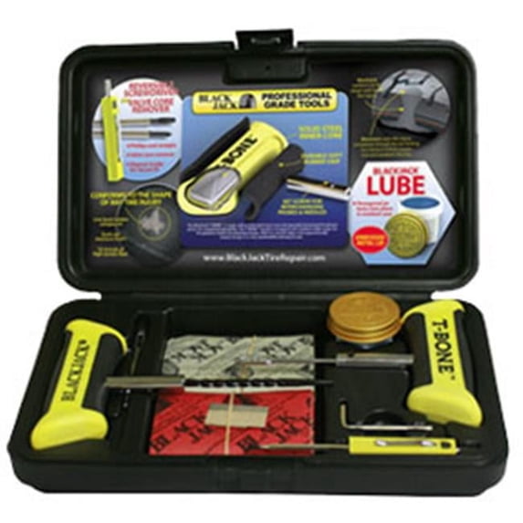 Black Jack Tire Repair Tire Repair Kit With T - Bone Handles And Screwdriver