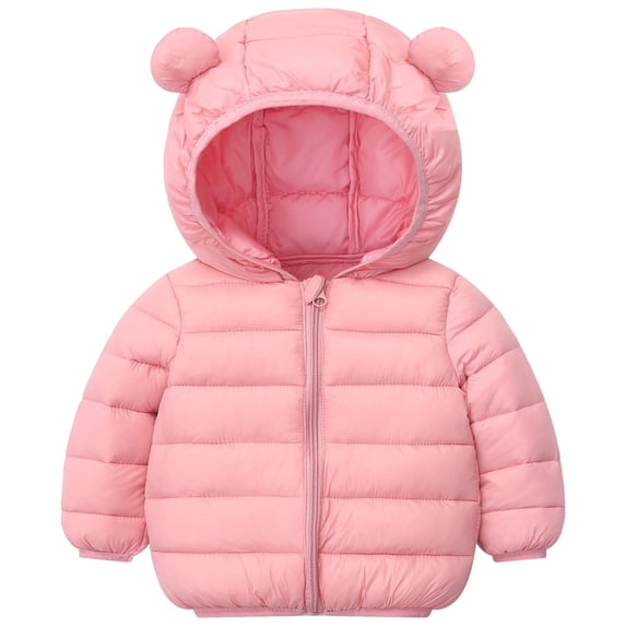 Black Jacket Girls Cute Cropped Toddler Boy Girl (12M-7Y) Winter Puffer Jackets Coats Christmas Red Dinosaur Hooded Light Weight Padded Outerwear