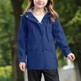 thumbnail image 1 of Black Jacket Kids Zip Up Boys Girls Hooded Rain Jackets Waterproof Rain coats Windbreaker for Kids Lightweight Jackets, 1 of 7