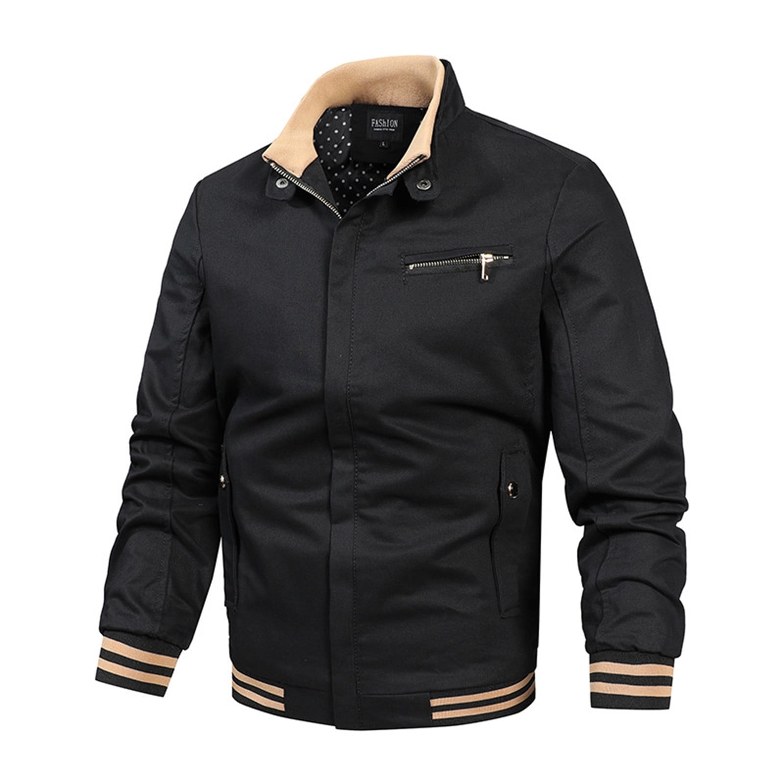 Black Jacket for Men,Men's Lightweight Cotton Jackets Spring And Autumn ...