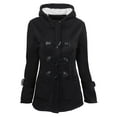 thumbnail image 1 of Black Jackets for Women Womens Winter Warm Coats Sherpa Fleece Lined Outerwear Zip Up Puffer Jacket Thicken Padded Parka with Fur Hood Down Cardigan for Women Lightweight, 1 of 4