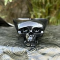 thumbnail image 1 of Black Jade Heart-Shaped Skull Bowl - Handcrafted Gemstone Carved Art Sculpture for Healing and Spiritual, 1 of 6