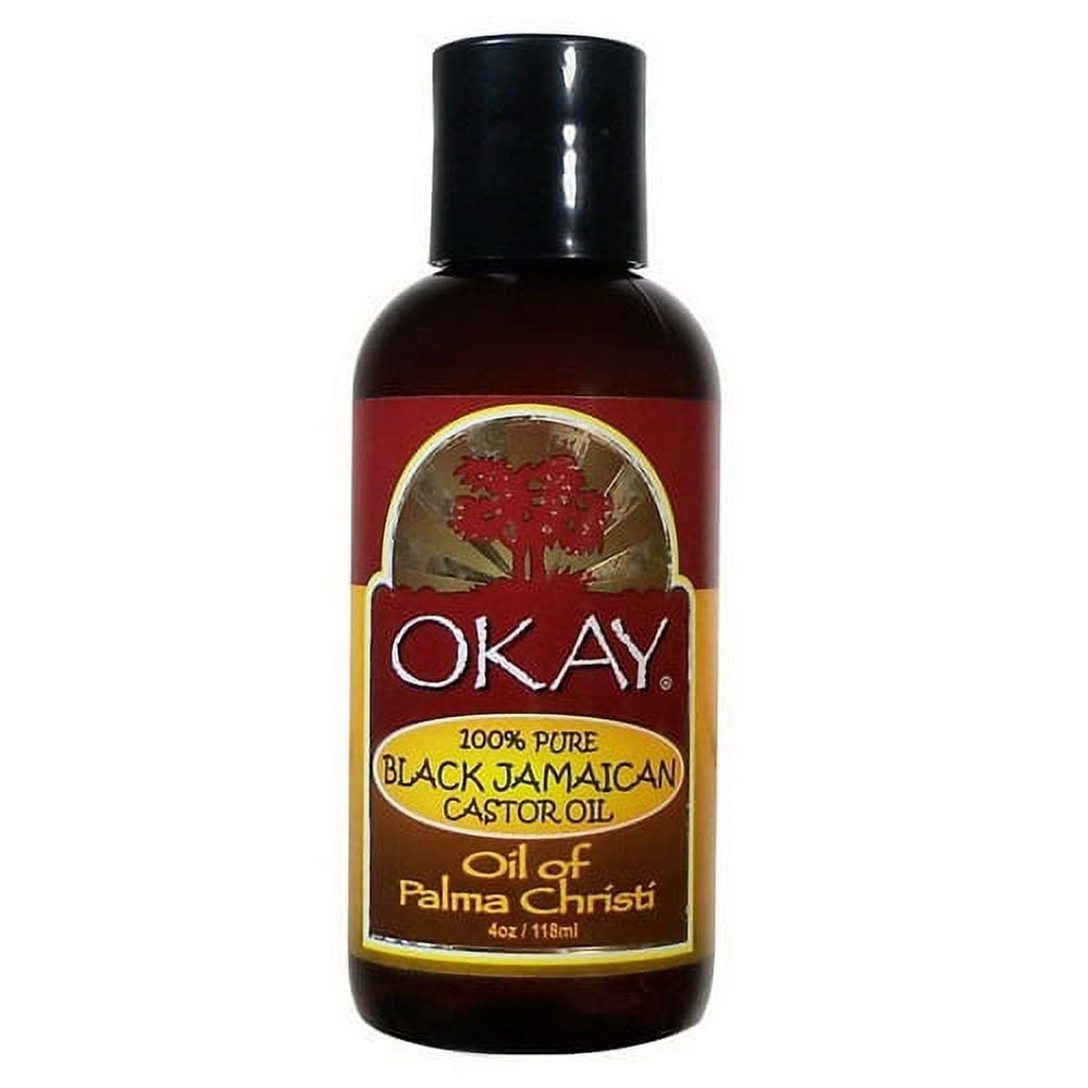 Black Jamaican Castor Oil 100% Pure By Okay, 4 Oz, 2 Pack