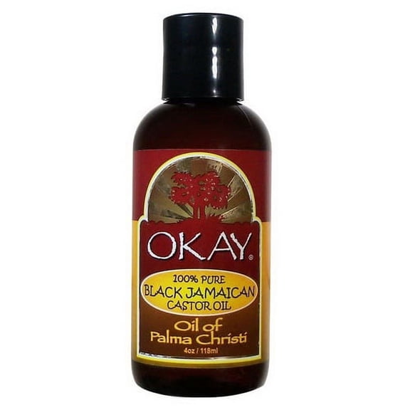 Black Jamaican Castor Oil 100% Pure By Okay, 4 Oz, 2 Pack